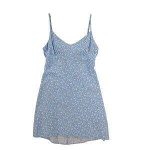 Forever 21 Blue Floral Mini Dress Adjustable Straps Womens Medium